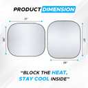 Autovir Car Windshield Sun Shade Foldable | Front Windshield Shade for Sun, Heat and UV Rays | Sunshade for Car Front Window and Interior Sun Protection | Medium (28 x 31 inches)