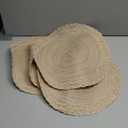 SHACOS Round Placemats Set of 4 Boho Braided Border 15 inch Circle Place Mats Washable Fabric Table Mats for Kitchen Dining Table, Beige