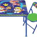Paw Patrol Table & Chair Set for Toddlers 24-48M, Includes 1 Table & 1 Chair - Sturdy Metal Construction, Table: 20" L x 20" W x 16.4" H, Chair: 12" L x 11.6" W x 17.7" H - Weight Limit: 70 lbs