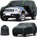 Waterproof Car Cover Compatible with Escape/Patriot/Trailblazer/NIRO/Crosstrek/Eclipse Cross All-Weather Protection, 177"-181" SUV PEVA Car Cover with Zipper Door