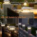 Brizled Solar Post Lights, 6 Pack LED Solar Fence Cap Lights for 4x4 5x5 6x6 Wooden Posts, Warm White Fence Top Post Light Column Landscape Outdoor Lighting for Outside Garden Patio Yard