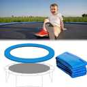 15 ft Trampoline Replacement Mat, Durable Trampoline Safety Replacement Pad, Waterproof Trampoline Spring Cover, Round Without Hole for Pole, Trampoline Accessories Make Trampoline Look New