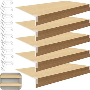 5 Pcs Wire Rack Covers, 22x16x2.5 in PVC Wire Shelf Cover for Pantry, Removable Closet Decoration Shelf Liners (Not Wood) for Kitchen Bathroom Office Shelving, Durable Shelves Easy Install