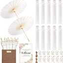 12 Sets 33 Inch White Paper Parasol Umbrella for Wedding Chinese Japanese Paper Umbrella With Foldable Storage Basket DIY Painting White Parasol Thank You Wedding Favors for Guest Bridal Shower