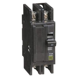 Square D Unit Mount Circuit Breaker, QOU, Number of Poles 2, 50 Amps, 120/240VAC, Standard