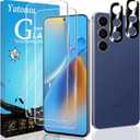 2 Pack Tempered Glass Screen Protector for Samsung Galaxy S25 FE with 2 Pack Camera Lens Protector, Anti Scratch, Bubble Free, Case Friendly