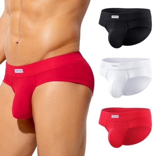 Casey Kevin Men's Underwear Breathable Briefs Lightweight 3D Contour Pouch Super Soft Comfort Tagless Underpants for Men Pack S