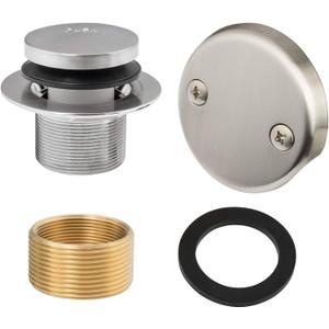 Brushed Nickel Bathtub Drain Stopper and Overflow Cover Kit  Universal Tub Stopper Replacement for Standard Bath Tubs