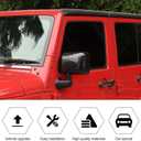 Rearview Mirror Cover Trim Shell Kit Car Rear View Mirror Exterior Decoration Accessories for Jeep Wrangler JK JKU 2007-2017,Carbon Fiber Grain