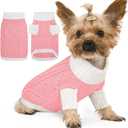 Dog Sweater for Small Dogs Argyle Cable Knit Turtleneck Pullover Winter Clothes for Boys Girls Stretch Chihuahua Yorkie Puppy Christmas Doggie Pet (S, Pink)