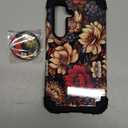 for Galaxy S24 Case,3 in 1 Floral Pattern Heavy Duty Shockproof Soft Silicone Rubber Bumper+Hard Plastic Hybrid Protective Cover for Samsung Galaxy S24 6.2",Black Flower