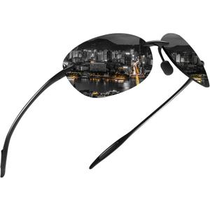 MAXJULI Polarized Sport Sunglasses for Men Women TR90 Rimless Frame for Running Fishing Baseball Driving 8249. C1 Black/Grey 