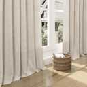 Nanspring Boho Curtains 90 Inches Long for Living Room Linen Light Filtering Semi Sheer Curtain Back Tab and Rod Pocket Eclectic Home Decor Elegant Modern Drapes for Bedroom Office 52x90, 2 Panels