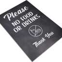 Please No Food Or Drinks Sign - Customer notice, no eating or drinking, A4 size (Black Adhesive)