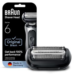 Braun Series 6 Electric Shaver Replacement Head with Sensitive Skinguard, Easily Attach Your Shaver Head, Compatible with New Generation Series 6 Shavers, 64B, Black