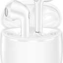1 Hora Wireless Earbuds Bluetooth 5.3 Headphones Deep Bass in-Ear Earphones Premium Sound with Mic Charging Case for iPhone, Tablet, Android Smartphone Laptop Sports (White)