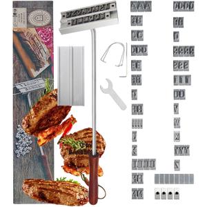 Branding Iron for Wood, Branding Irons Personalized with Changeable Letters for Grilling, for Branding Steaks, Burgers, Chicken, Meat, Reusable