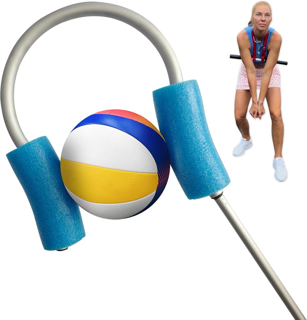 Volleyball Spike & Passing Trainer Adjustable Ball Holder for Spiking Power & Passing Accuracy Volleyball Training Equipment Kit with Stick, Foam Holder, Carry Bag & Storage Box