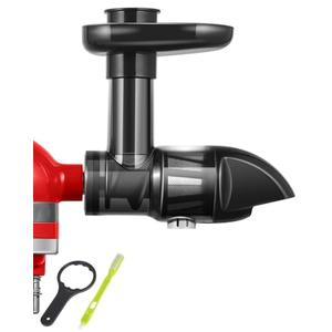 Masticating Juicer Attachment for All Kitchen Aid Stand Mixers, Cold Press Accessories for Fruits & Vegetables, Easy to Clean Slow Juicing Parts, Machine not Included, Black