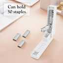 2 x Swing-Arm Swivel Stapler - 20 Sheets Capacity, 360 Degree Rotate Desk Stapler with 100 Staples - Non-Slip Office Stapler, White