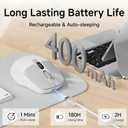 EWEADN Q1 Wireless Bluetooth Mouse, BT & 2.4G Computer Mouse with Battery & DPI LED Screen Display, Type-C Rechargeable with 1600 DPI Levels, 6 Button Silent Ergonomic Mouse for Laptop/PC/Mac-Grey