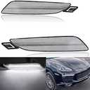 NJSBYL Clear Lens LED Side Marker Lamp for Porsche Cayenne 958 Gen 2015 2016 2017 2018 2019 Cayenne White SMD LED Front Bumper Side Parking/Turn Signal Lights Kits OEM sidemarker Lamps Replacement