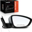 A-Premium Passenger Side Power Door Mirror - Compatible with Volkswagen Passat 2016 2017 2018 2019 2020 - Heated Power Folding Black Outside Rear View Mirror w/Turn Signal - Replace# 561857508BB9B9