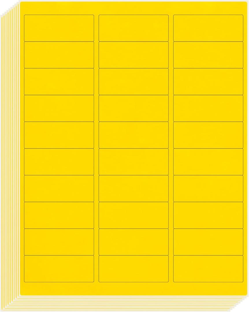L LIKED 900 Fluorescent Yellow Address Labels, 1" X 2-5/8" Neon Colored Labels Handwritten or Inkjet/Laser Print for Shipping Envelopes & Small Packages - 30 Sheets