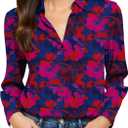 Non-Iron & Wrinkle-Free Womens Button Down Shirts with Mulberry Silk Long Sleeve Blouse Casual Work Tops (S)