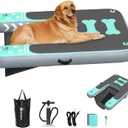 Inflatable Dog Boat Ramp for Dogs Up to 240 lbs, Inflatable Dock Floating Platform with Anti-Slip EVA Foam Safe & Easy Water Access, Dog Ramp for Boat, Pools, Lakes, Boats, Docks, Green
