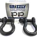 D Ring Shackles, 3/ 4 Inch, Black, 2 Pack – Heavy Duty Forged Steel with 4.75 Ton Capacity – Ideal for Jeeps, ATV’s, Trucks to use with Recovery, Towing, Snatch Straps, Snatch Block, Tree Savers