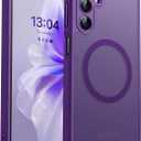 CANSHN Designed for Samsung Galaxy A16-5G Case [Full Camera Protection] [Compatible with Magsafe] Translucent Matte Back Protective Phone Cover, Deep Purple