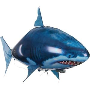 Remote Control Shark Toys Swimming Fish RC Animal Toy Infrared RC Fly Air Balloons Clown Fish Toy Gifts Party Decoration Balloon ANTI-GRAVITY INDOOR TOY HOVERS and FLOATS in MID-AIR (Blue)