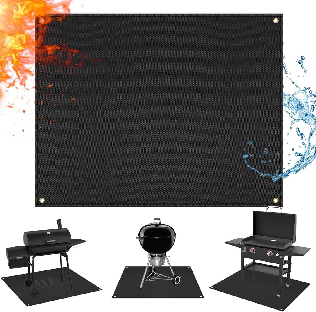 Grill Mats for Outdoor Grill, 65 x 48 in | Gas grills mat to protect patio and deck, oil-proof griddle accessories compatible with blackstone, weber, royal gourmet