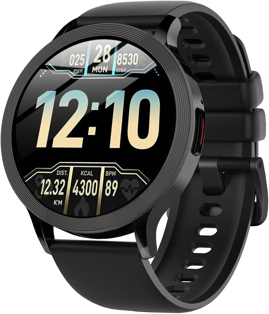 Wapik Smart Watch for Men Women Fitness Tracker with Heart Rate/Sp02/Sleep Monitor (Answer/Make Calls) IP67 Waterproof Smartwatch for iPhone Android Black