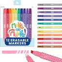 Ooly Make No Mistake Erasable Markers, 12 Stress and Mess Free Marker Pack You Can Erase, Drawing & Coloring Pens for Kids and Adults, Colorful Supplies for Any Arts & Crafts