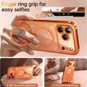 Offical Cosmic Orange for iPhone 17 Pro Max Case with 360 Spin Stand [DIY Glitter Cardstock] [Fit for MagSafe] 16FT Mil-Protection Polished for iPhone 17 Pro Max Case with Stand 6.9'', Cosmic Orange