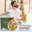 8 x Saxophone Christmas Ornament 2025 - Saxophone Gifts for Men, Women, Musical Instrument Ornaments, Music Gift Ideas for Jazz Lovers, Musicians - Wooden Hanging Christmas Tree Decorations