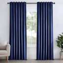 Topfinel Navy Blue Velvet Curtains 84 Inches Long for Living Room,Blackout Thermal Insulated Curtains for Bedroom,Back Tab Modern Window Treatment for Living Room,52x84 Inch Length,Dusty Blue
