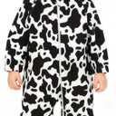 ALVABABY Christmas Baby Bunting Bodysuit with Hood, Romper Jumpsuit Animal Costume Outfit, Soft Warm Onesize Newborn Toddler (12-18 Months, Dairy Cow)