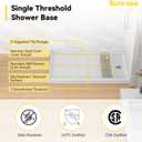 Sunrosa Shower Base 48"×32"×4", Single Threshold Shower Bases with Right Drain, Rectangle Solid Surface White Shower Pan, Slip Resistant Textured Surface, Include Stainless Steel Chrome Cover