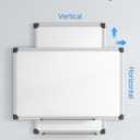 Magnetic White Board Hanging 18" x 12" for Wall, Small Dry Erase Board for Kids, Kitchen, Office, Includes 1 Eraser, 2 Markers, 4 Magnets, Pen Tray, Silver Aluminum Frame