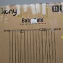 keny 29"-42.5" Baby Gate for Stairs, Auto Close Safety Dog Gate, Pressure Mounted Easy Walk Through Pet Gate for Doorways, Durable Stair Gate, 30" Tall, White