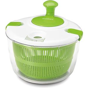 Cuisinart Large Salad Spinner, 5-Qt , Vegetable & Fruit Salad Washing Bowl with Strainer, Quick Prep Spinner for Salad Greens, Lettuce, Fruits & Vegetables, CTG-00-SAS (White)