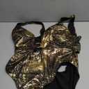 ChiaoLezhee Women's Metallic One Piece Swimsuit Sexy Plunge Cutout Bodysuit Festival Rave Outfits. Size: Large