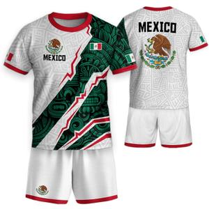 Mexico Jersey Kids for Boys & Girls, Mexico Youth Soccer Jersey Set Gift for Soccer Fans (White, S)