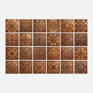 24PCS Removable Self Adhesive Tile Sticker Peel and Stick Backsplash PVC Art Wall Tiles Decal for Kitchen Bathroom Decor 5.91 x 5.91 inch, Brown (Hzw-las-06)