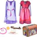 Disney's Wish Asha & Dahlia Dress Up Trunk, Best Friends Role Play Set, Fits Sizes 4-6X