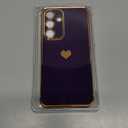 LeYi for Samsung Galaxy S25-FE Case: [ ] Screen Protector [2 Pcs] + Full Camera Lens Protection,Love Heart Plating Luxury Cell Android Basic Funda Para S25FE S 25 FE, D-Purple