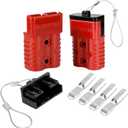 Spurtar 175A Battery Quick Connect, Fits 1/0 Wire 12-36V Quick Connect Jumper Cables Recovery Kit for Car ATV Lifts Motors Trailer Towing Winch Battery Terminal Connectors, 2PC, Red